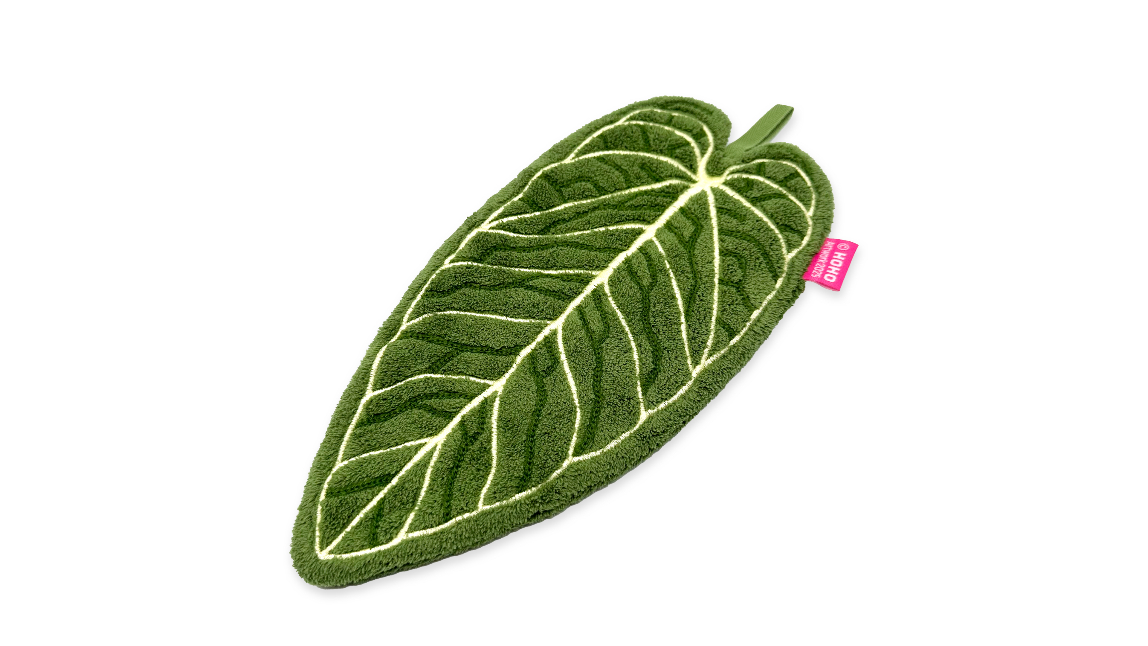 Hand towel in the shape of Anthurium leaves