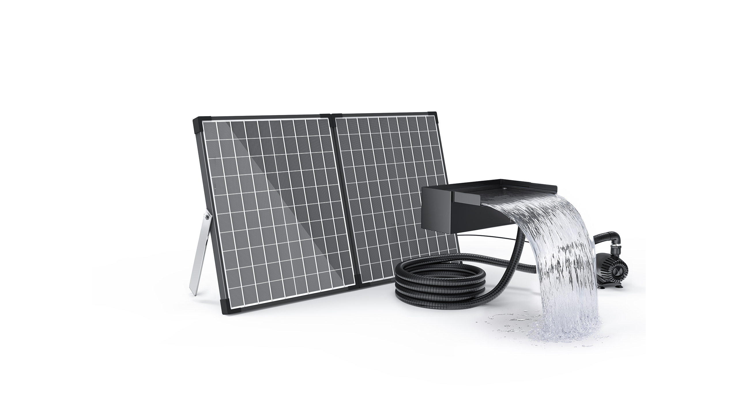 55W Solar Stainless Steel Waterfall Pump System